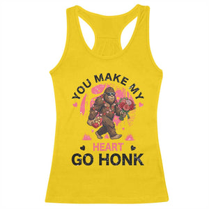 You Make My Heart Go Honk Racerback Tank Top Funny Bigfoot Valentine Meme TS14 Daisy Print Your Wear
