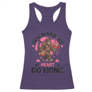 You Make My Heart Go Honk Racerback Tank Top Funny Bigfoot Valentine Meme TS14 Purple Print Your Wear