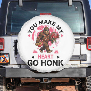 You Make My Heart Go Honk Spare Tire Cover Funny Bigfoot Valentine Meme TS14 No hole White Print Your Wear