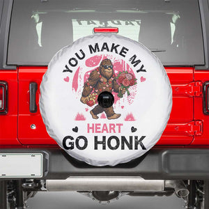 You Make My Heart Go Honk Spare Tire Cover Funny Bigfoot Valentine Meme TS14 White Print Your Wear