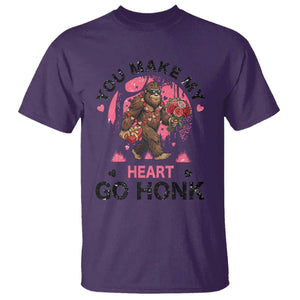 You Make My Heart Go Honk T Shirt Funny Bigfoot Valentine Meme TS14 Purple Print Your Wear
