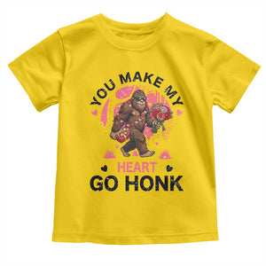 You Make My Heart Go Honk Toddler T Shirt Funny Bigfoot Valentine Meme TS14 Daisy Print Your Wear