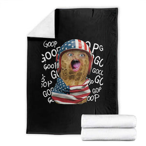 Burnt Peanut Goop Throw Blanket Patriotic American Flag TS14 Black Print Your Wear