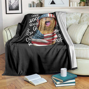 Burnt Peanut Goop Throw Blanket Patriotic American Flag TS14 Print Your Wear