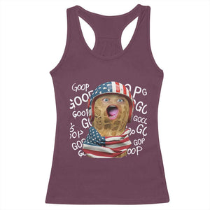 Burnt Peanut Goop Racerback Tank Top Patriotic American Flag TS14 Maroon Print Your Wear