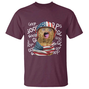 Burnt Peanut Goop T Shirt Patriotic American Flag TS14 Maroon Print Your Wear