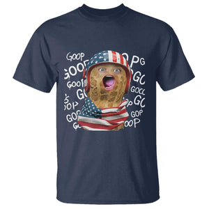 Burnt Peanut Goop T Shirt Patriotic American Flag TS14 Navy Print Your Wear