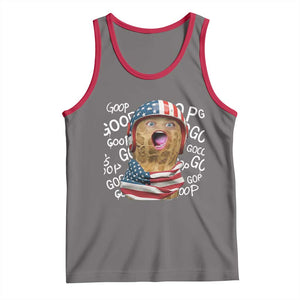 Burnt Peanut Goop Tank Top Patriotic American Flag TS14 Deep Heather Red Print Your Wear