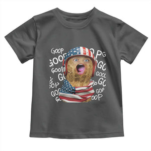 Burnt Peanut Goop Toddler T Shirt Patriotic American Flag TS14 Dark Heather Print Your Wear