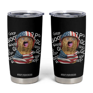 Burnt Peanut Goop Tumbler Cup Patriotic American Flag TS14 Black Print Your Wear