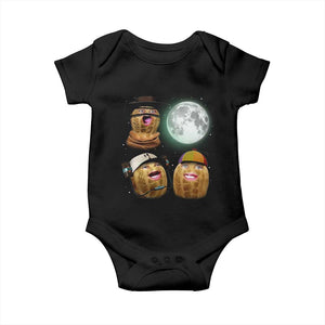 Funny Burnt Peanut Howling at the Moon Baby Onesie TS14 Black Print Your Wear