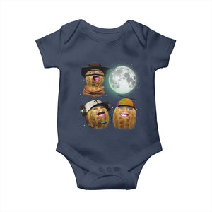 Funny Burnt Peanut Howling at the Moon Baby Onesie TS14 Navy Print Your Wear
