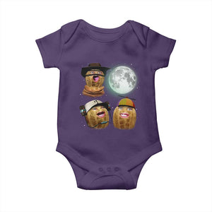 Funny Burnt Peanut Howling at the Moon Baby Onesie TS14 Purple Print Your Wear