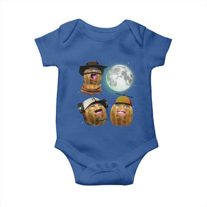 Funny Burnt Peanut Howling at the Moon Baby Onesie TS14 Royal Blue Print Your Wear