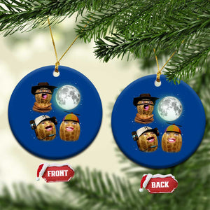 Funny Burnt Peanut Howling at the Moon Ceramic Ornament TS14 1pc Blue Print Your Wear