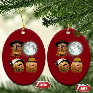 Funny Burnt Peanut Howling at the Moon Ceramic Ornament TS14 Print Your Wear