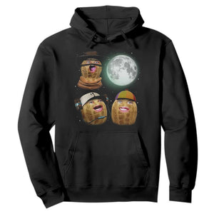 Funny Burnt Peanut Howling at the Moon Hoodie TS14 Black Print Your Wear