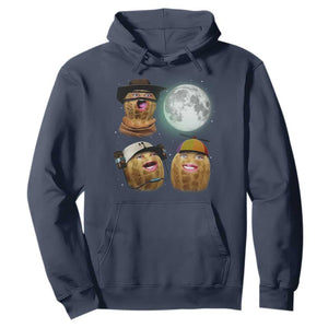Funny Burnt Peanut Howling at the Moon Hoodie TS14 Navy Print Your Wear