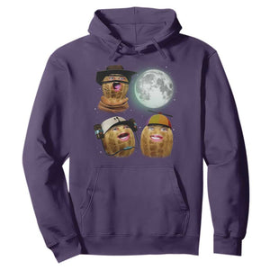 Funny Burnt Peanut Howling at the Moon Hoodie TS14 Purple Print Your Wear