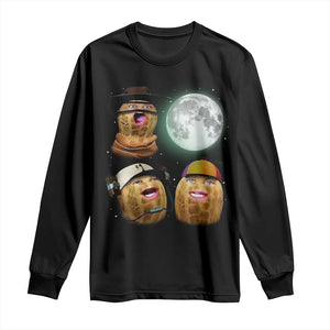 Funny Burnt Peanut Howling at the Moon Long Sleeve Shirt TS14 Black Print Your Wear