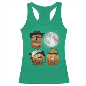 Funny Burnt Peanut Howling at the Moon Racerback Tank Top TS14 Irish Green Print Your Wear