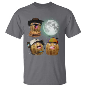Funny Burnt Peanut Howling at the Moon T Shirt TS14 Charcoal Print Your Wear