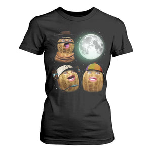 Funny Burnt Peanut Howling at the Moon T Shirt For Women TS14 Black Print Your Wear