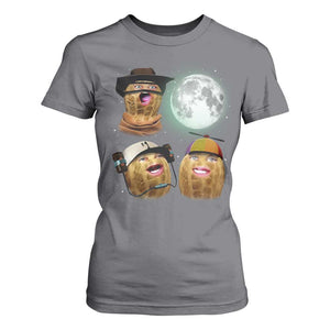 Funny Burnt Peanut Howling at the Moon T Shirt For Women TS14 Charcoal Print Your Wear
