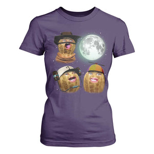 Funny Burnt Peanut Howling at the Moon T Shirt For Women TS14 Purple Print Your Wear