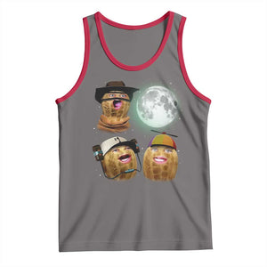 Funny Burnt Peanut Howling at the Moon Tank Top TS14 Deep Heather Red Print Your Wear