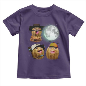 Funny Burnt Peanut Howling at the Moon Toddler T Shirt TS14 Purple Print Your Wear