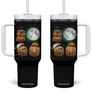 Funny Burnt Peanut Howling at the Moon Tumbler With Handle TS14 One Size: 40 oz Black Print Your Wear