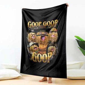 Funny Burnt Peanut Goop Throw Blanket Bungulato 90s Bootleg TS14 Print Your Wear