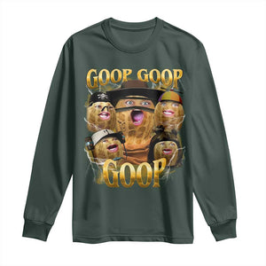 Funny Burnt Peanut Goop Long Sleeve Shirt Bungulato 90s Bootleg TS14 Dark Forest Green Print Your Wear