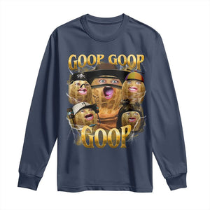 Funny Burnt Peanut Goop Long Sleeve Shirt Bungulato 90s Bootleg TS14 Navy Print Your Wear