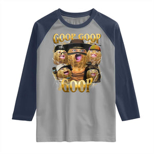 Funny Burnt Peanut Goop Raglan Shirt Bungulato 90s Bootleg TS14 Sport Gray Navy Print Your Wear