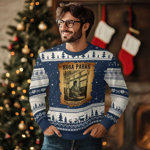 Rosa Parks Quote Ugly Christmas Sweater Black Movement Protest TS14 Navy Beige Print Your Wear