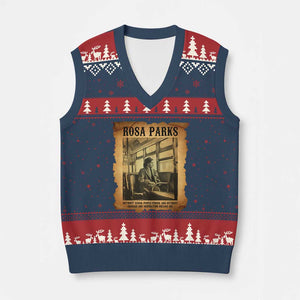 Rosa Parks Quote V-Neck Knit Sweater Vest Black Movement Protest TS14 Navy Red Print Your Wear