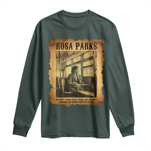 Rosa Parks Quote Long Sleeve Shirt Black Movement Protest TS14 Dark Forest Green Print Your Wear