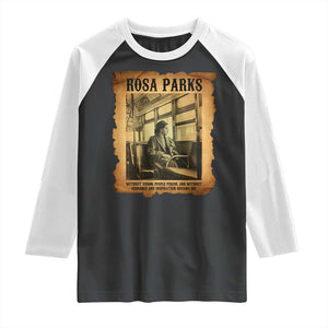 Rosa Parks Quote Raglan Shirt Black Movement Protest TS14 Black White Print Your Wear