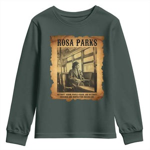 Rosa Parks Quote Youth Sweatshirt Black Movement Protest TS14 Dark Forest Green Print Your Wear