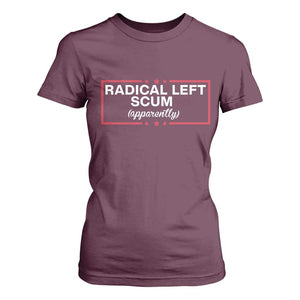 Radical Left Scum T Shirt For Women Political Sarcastic Quote TS14 Maroon Print Your Wear