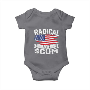 Radical Left Scum Baby Onesie Funny Political Quote American Flag TS14 Charcoal Print Your Wear