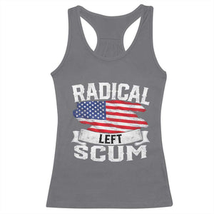 Radical Left Scum Racerback Tank Top Funny Political Quote American Flag TS14 Charcoal Print Your Wear