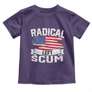 Radical Left Scum Toddler T Shirt Funny Political Quote American Flag TS14 Purple Print Your Wear