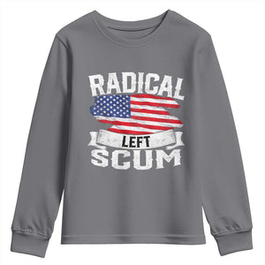 Radical Left Scum Youth Sweatshirt Funny Political Quote American Flag TS14 Charcoal Print Your Wear