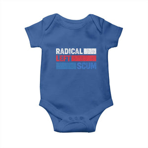 Radical Left Scum Baby Onesie Sarcastic Political Quote American Flag TS14 Royal Blue Print Your Wear