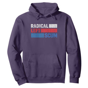 Radical Left Scum Hoodie Sarcastic Political Quote American Flag TS14 Purple Print Your Wear