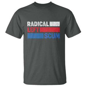 Radical Left Scum T Shirt Sarcastic Political Quote American Flag TS14 Dark Heather Print Your Wear