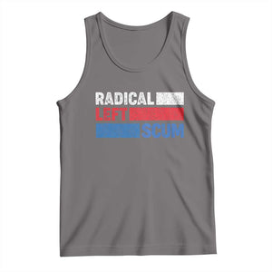 Radical Left Scum Tank Top Sarcastic Political Quote American Flag TS14 Deep Heather Print Your Wear